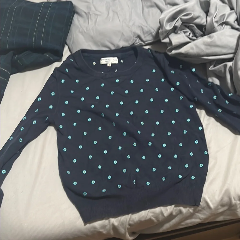 opening ceremony Navy Blue Sweater with Teal Accents - Picture 4 of 5